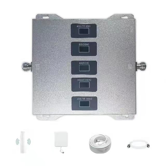 Powerful 2g 3g 4g Mobile signal booster Five band 700 900 1800 2100 2600 mhz network repeater
